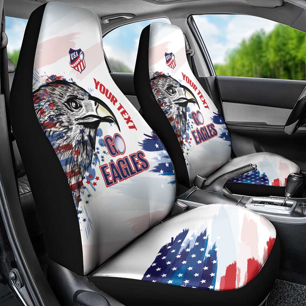 USA 2026 Rugby Custom Car Seat Cover Go Eagle Brushes Style
