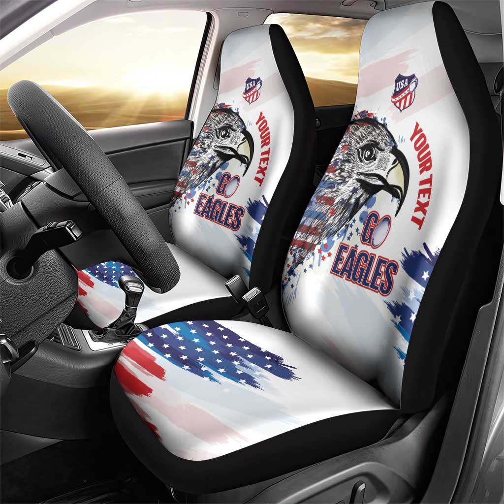USA 2026 Rugby Custom Car Seat Cover Go Eagle Brushes Style