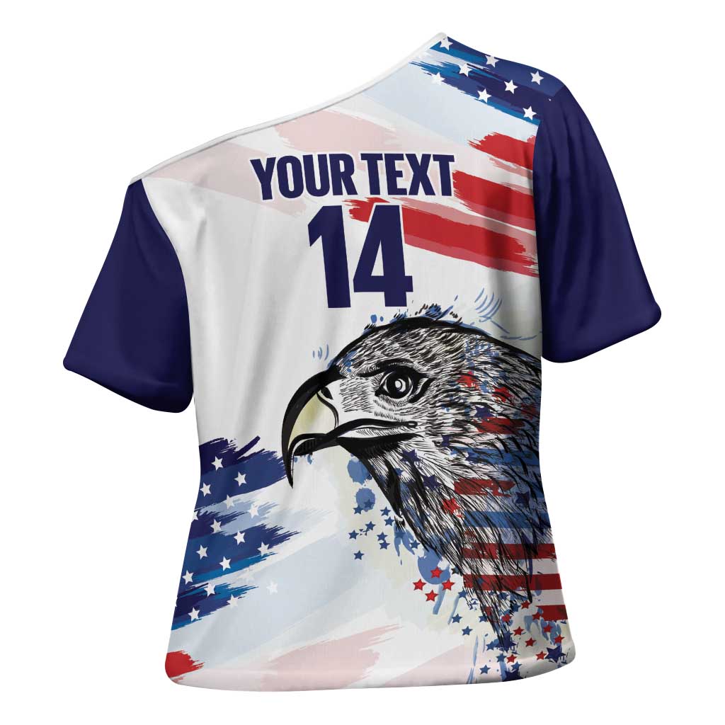USA 2026 Rugby Custom Cross Shoulder Shirt Go Eagle Brushes Style
