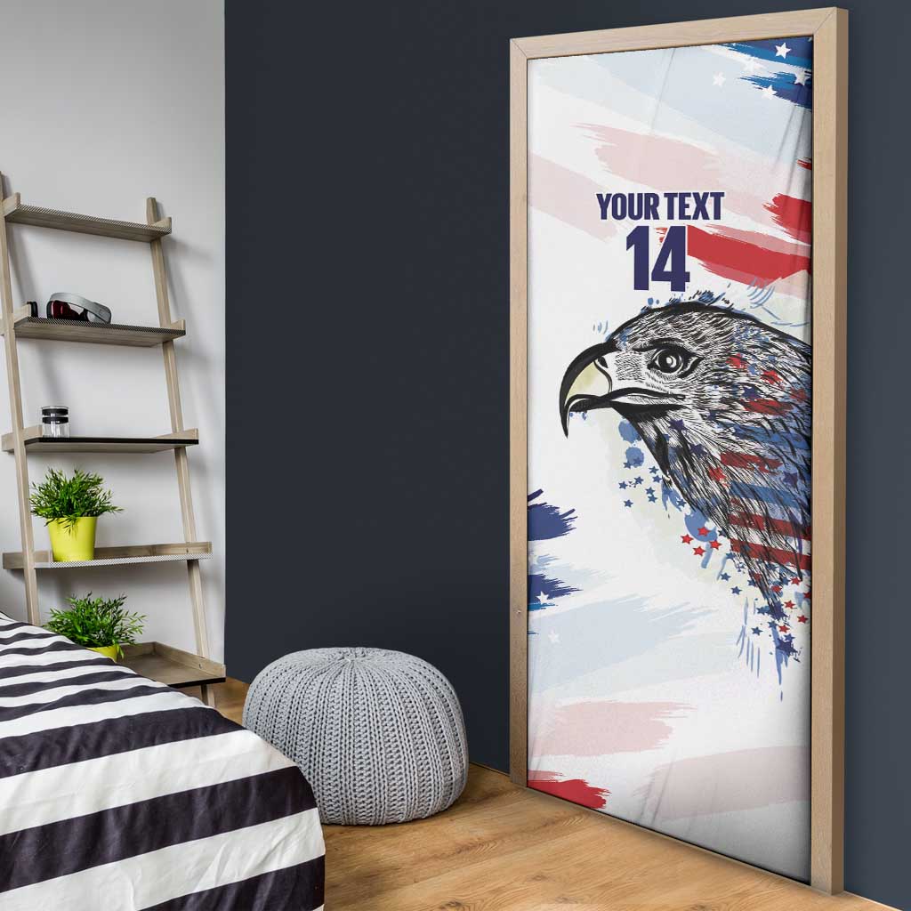 USA 2026 Rugby Custom Door Cover Go Eagle Brushes Style