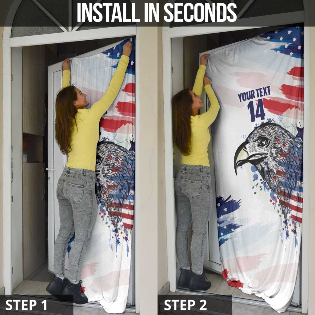 USA 2026 Rugby Custom Door Cover Go Eagle Brushes Style