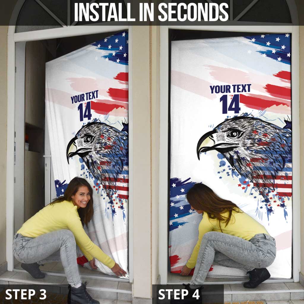 USA 2026 Rugby Custom Door Cover Go Eagle Brushes Style