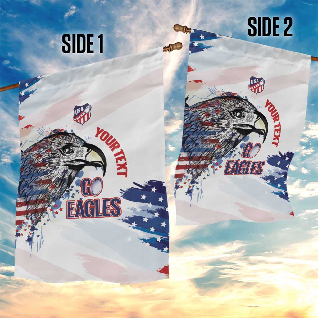 USA 2026 Rugby Custom Garden Flag Go Eagle Brushes Style