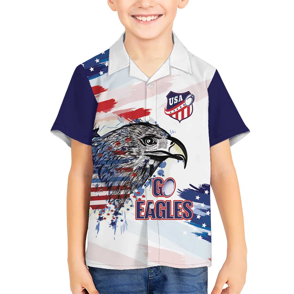 USA 2026 Rugby Custom Hawaiian Shirt Go Eagle Brushes Style