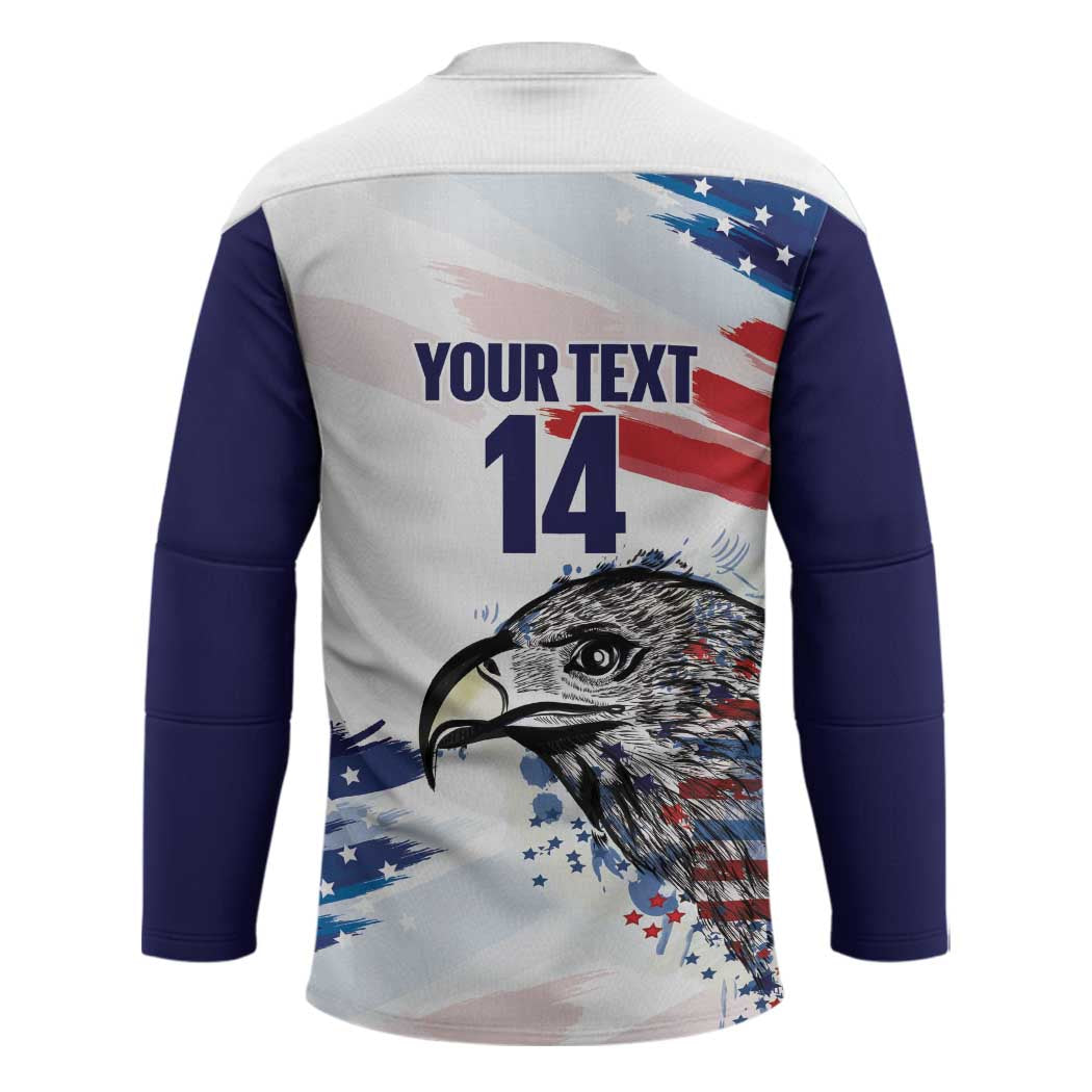 USA 2026 Rugby Custom Hockey Jersey Go Eagle Brushes Style