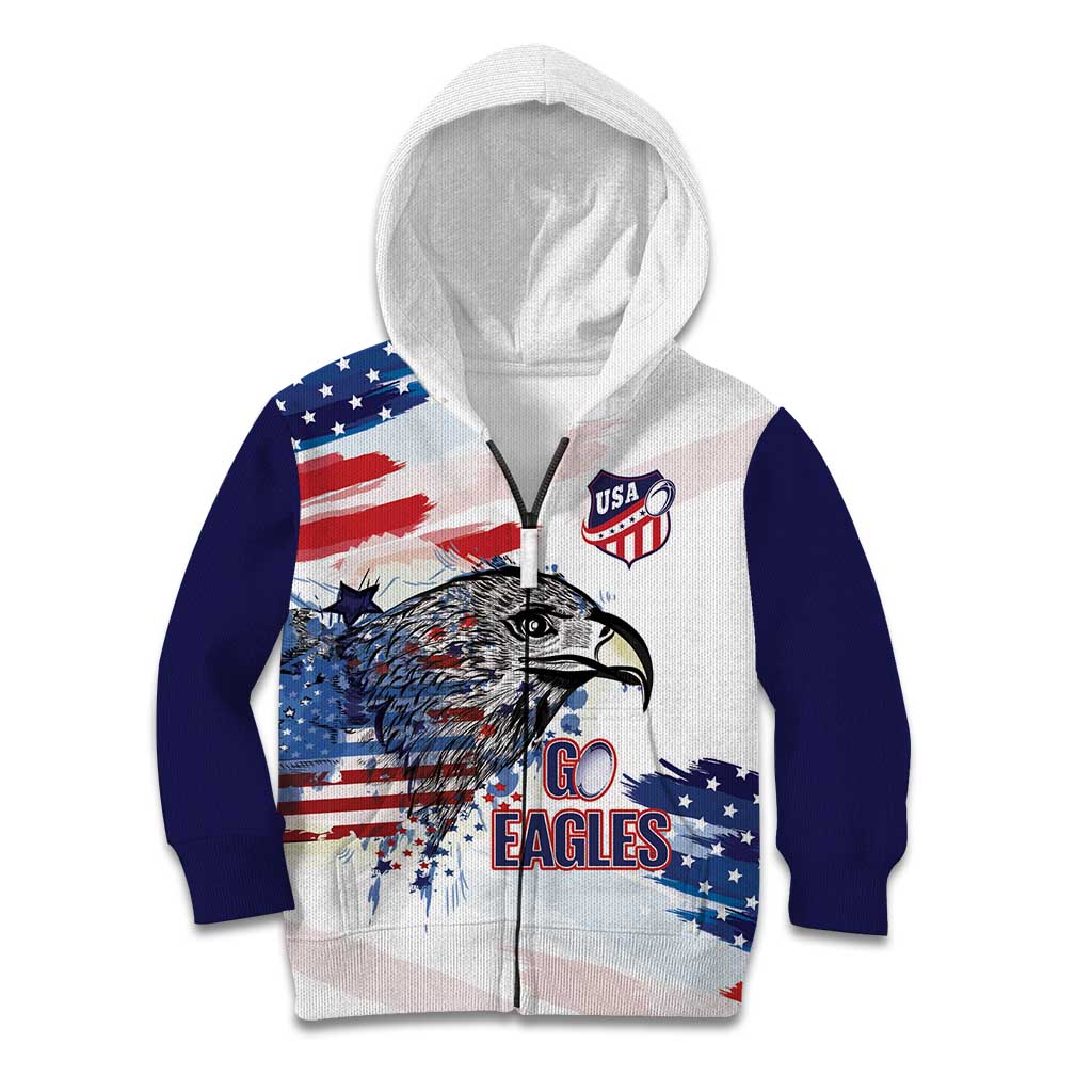 USA 2026 Rugby Custom Kid Hoodie Go Eagle Brushes Style