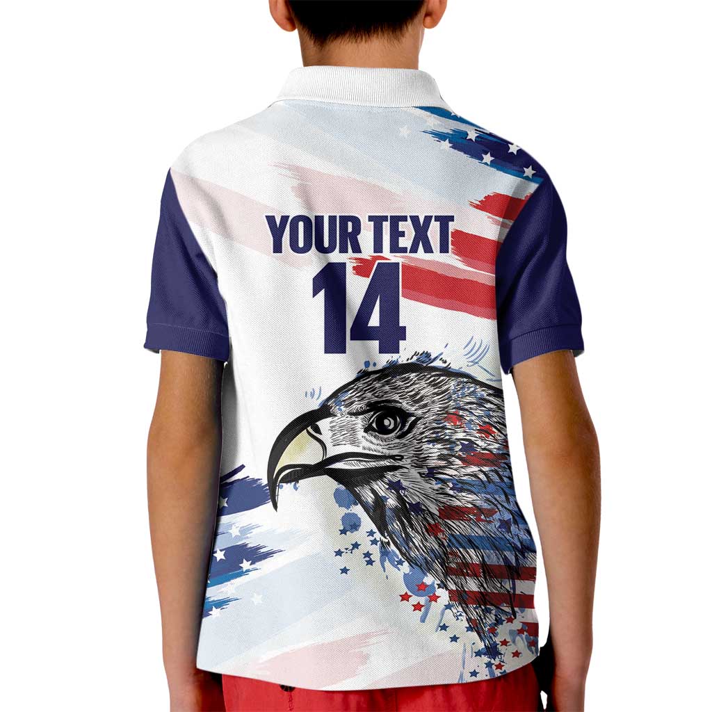 USA 2026 Rugby Custom Kid Polo Shirt Go Eagle Brushes Style