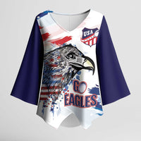 USA 2026 Rugby Custom Kimono Sleeve Blouse Go Eagle Brushes Style