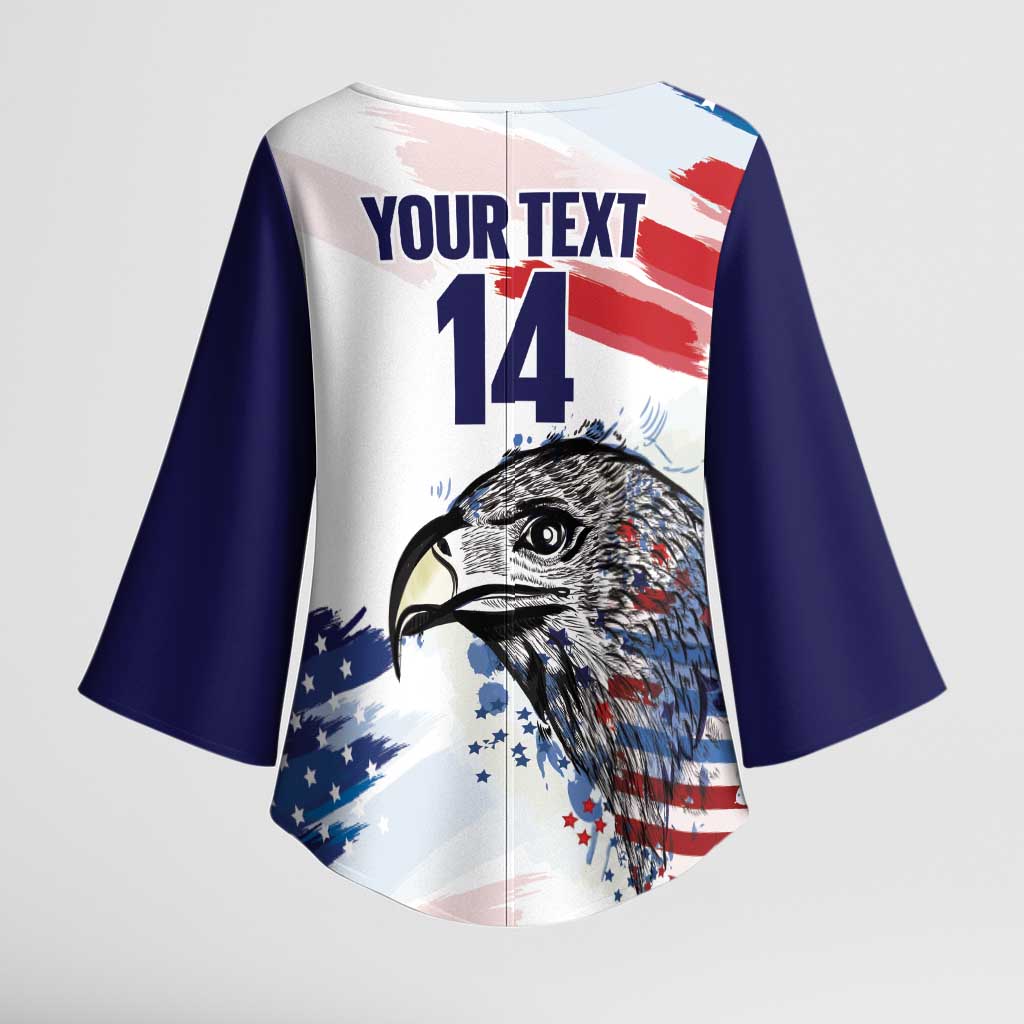 USA 2026 Rugby Custom Kimono Sleeve Blouse Go Eagle Brushes Style