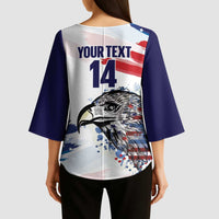 USA 2026 Rugby Custom Kimono Sleeve Blouse Go Eagle Brushes Style