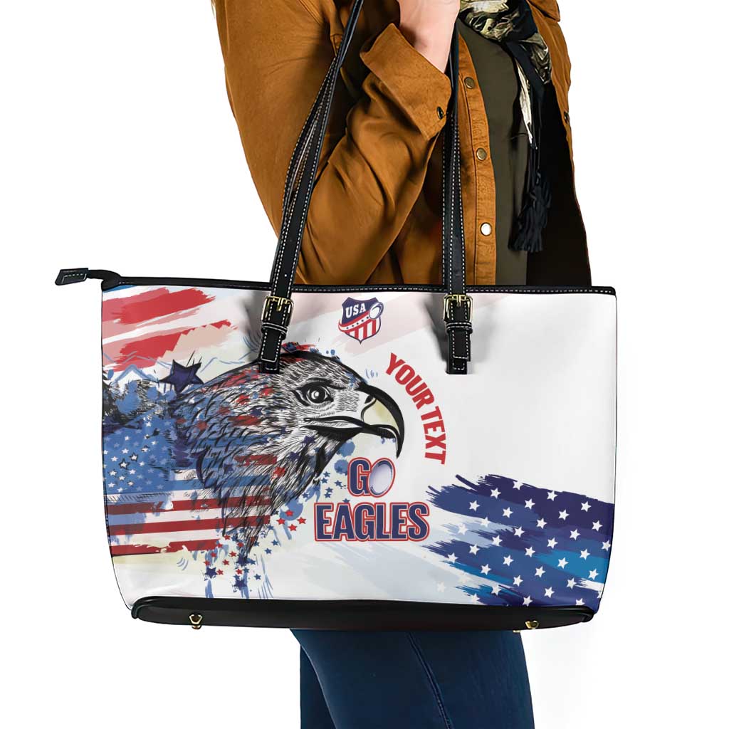 USA 2026 Rugby Custom Leather Tote Bag Go Eagle Brushes Style