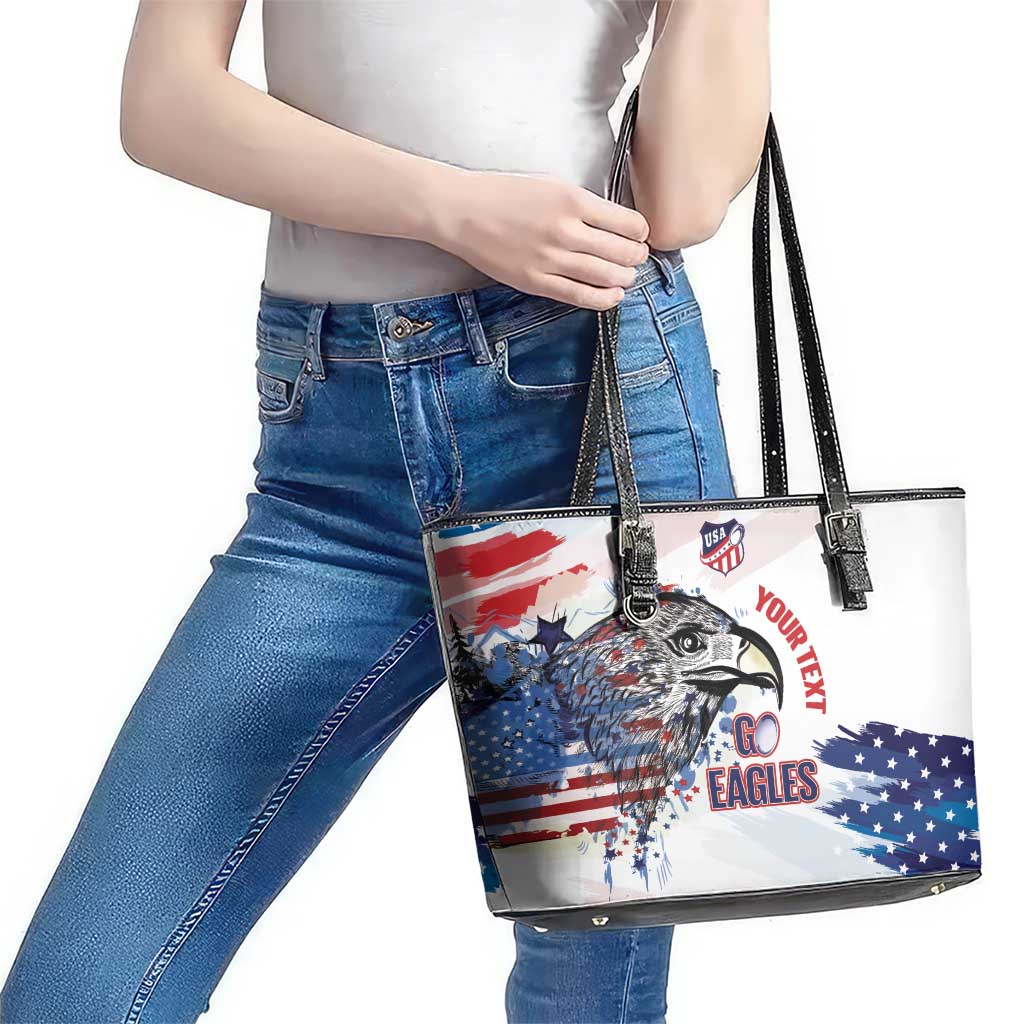 USA 2026 Rugby Custom Leather Tote Bag Go Eagle Brushes Style