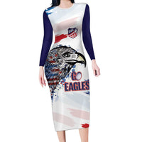 USA 2026 Rugby Custom Long Sleeve Bodycon Dress Go Eagle Brushes Style