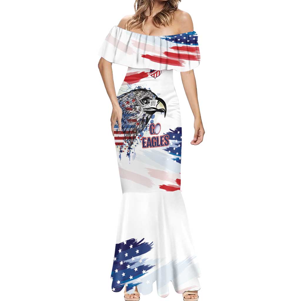 USA 2026 Rugby Custom Mermaid Dress Go Eagle Brushes Style