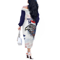 USA 2026 Rugby Custom Off The Shoulder Long Sleeve Dress Go Eagle Brushes Style