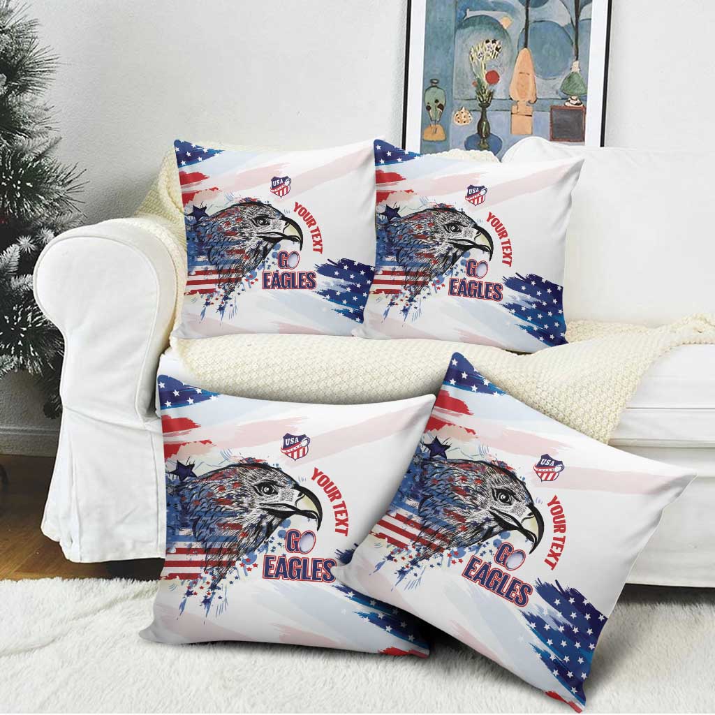 USA 2026 Rugby Custom Pillow Cover Go Eagle Brushes Style