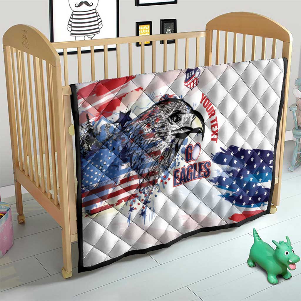 USA 2026 Rugby Custom Quilt Go Eagle Brushes Style