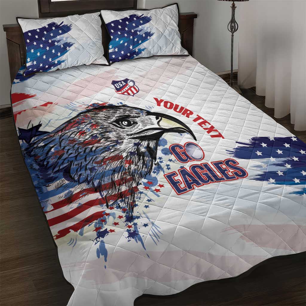 USA 2026 Rugby Custom Quilt Bed Set Go Eagle Brushes Style