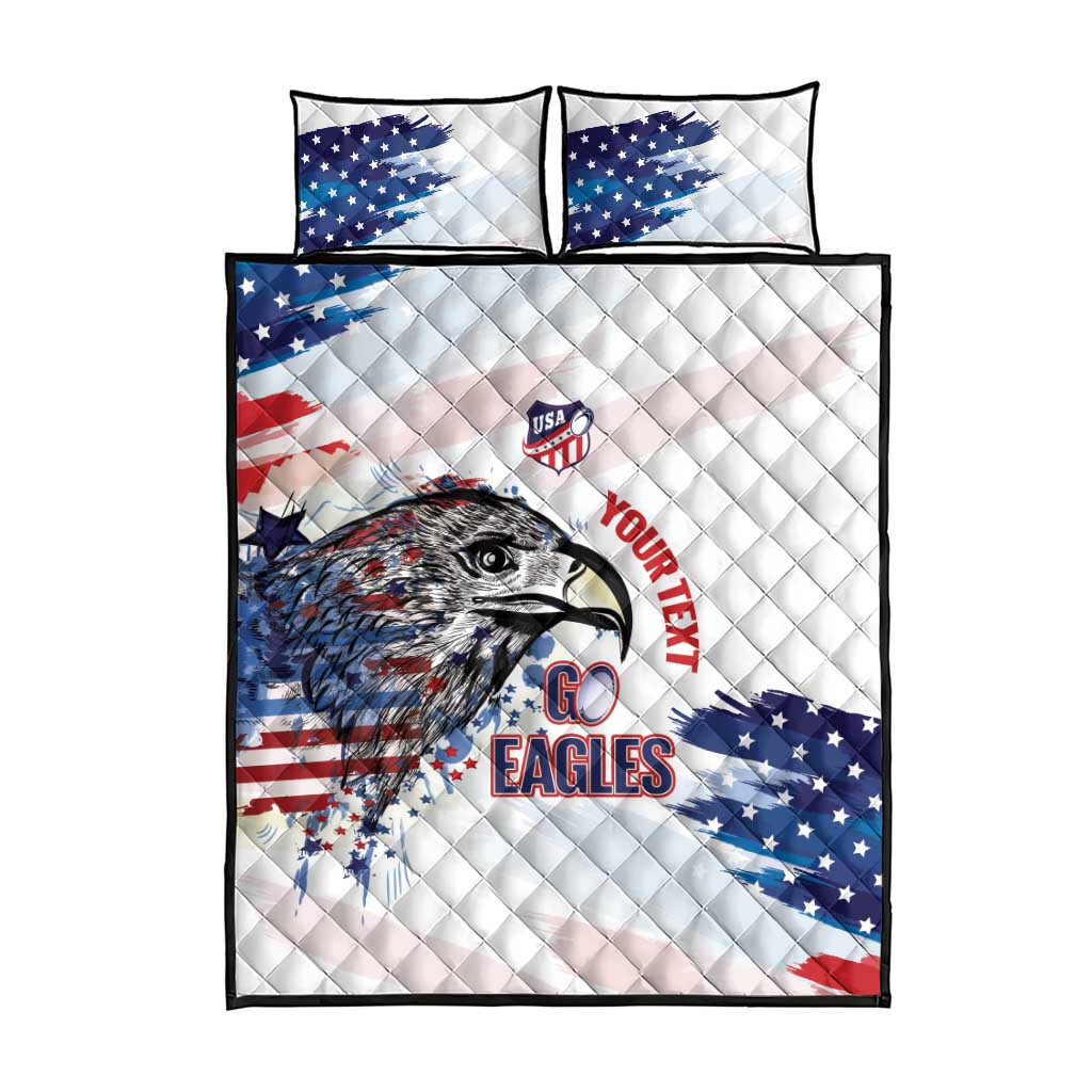 USA 2026 Rugby Custom Quilt Bed Set Go Eagle Brushes Style