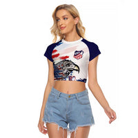 USA 2026 Rugby Custom Raglan Cropped T Shirt Go Eagle Brushes Style