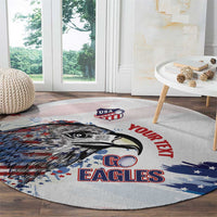 USA 2026 Rugby Custom Round Carpet Go Eagle Brushes Style