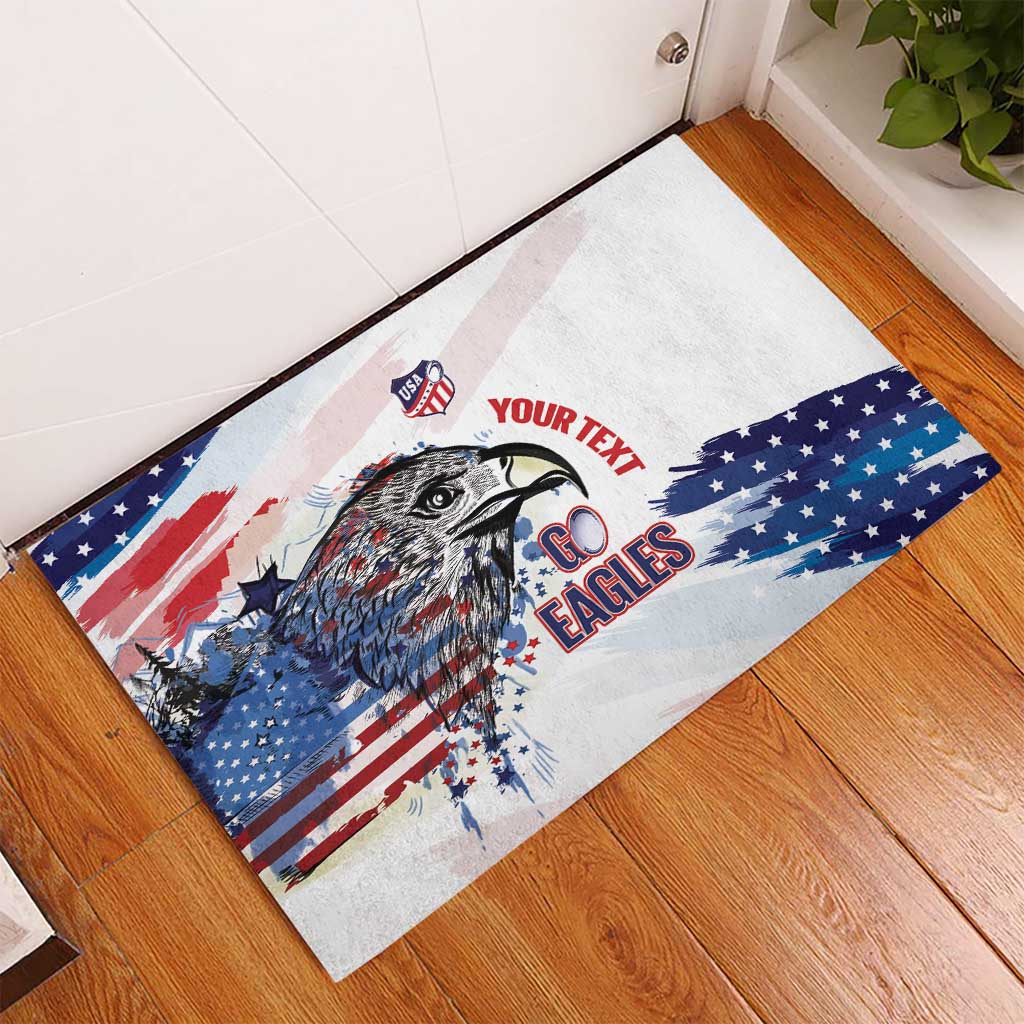 USA 2026 Rugby Custom Rubber Doormat Go Eagle Brushes Style