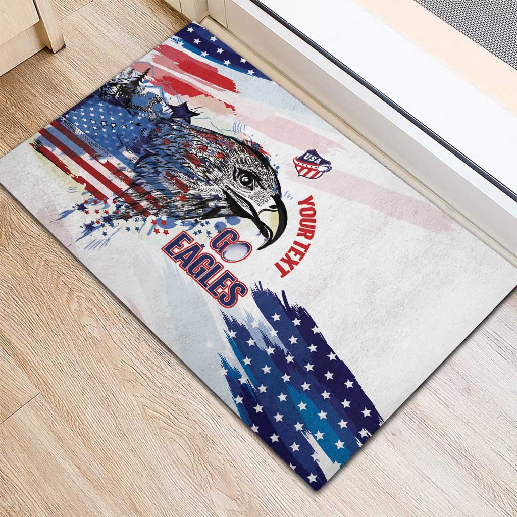USA 2026 Rugby Custom Rubber Doormat Go Eagle Brushes Style