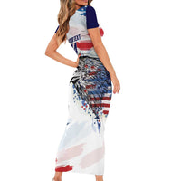 USA 2026 Rugby Custom Short Sleeve Bodycon Dress Go Eagle Brushes Style
