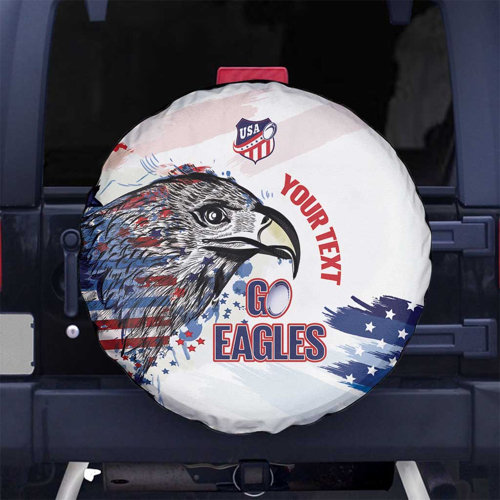 USA 2026 Rugby Custom Spare Tire Cover Go Eagle Brushes Style