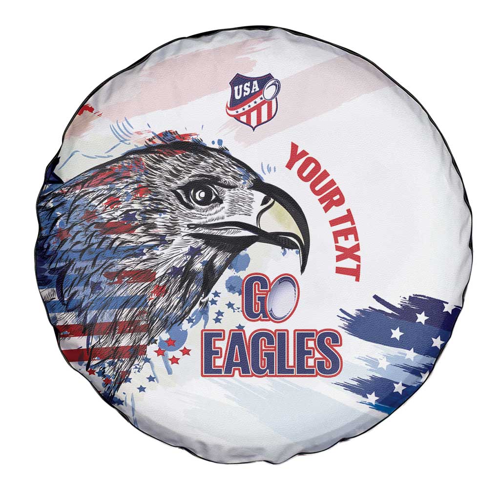 USA 2026 Rugby Custom Spare Tire Cover Go Eagle Brushes Style