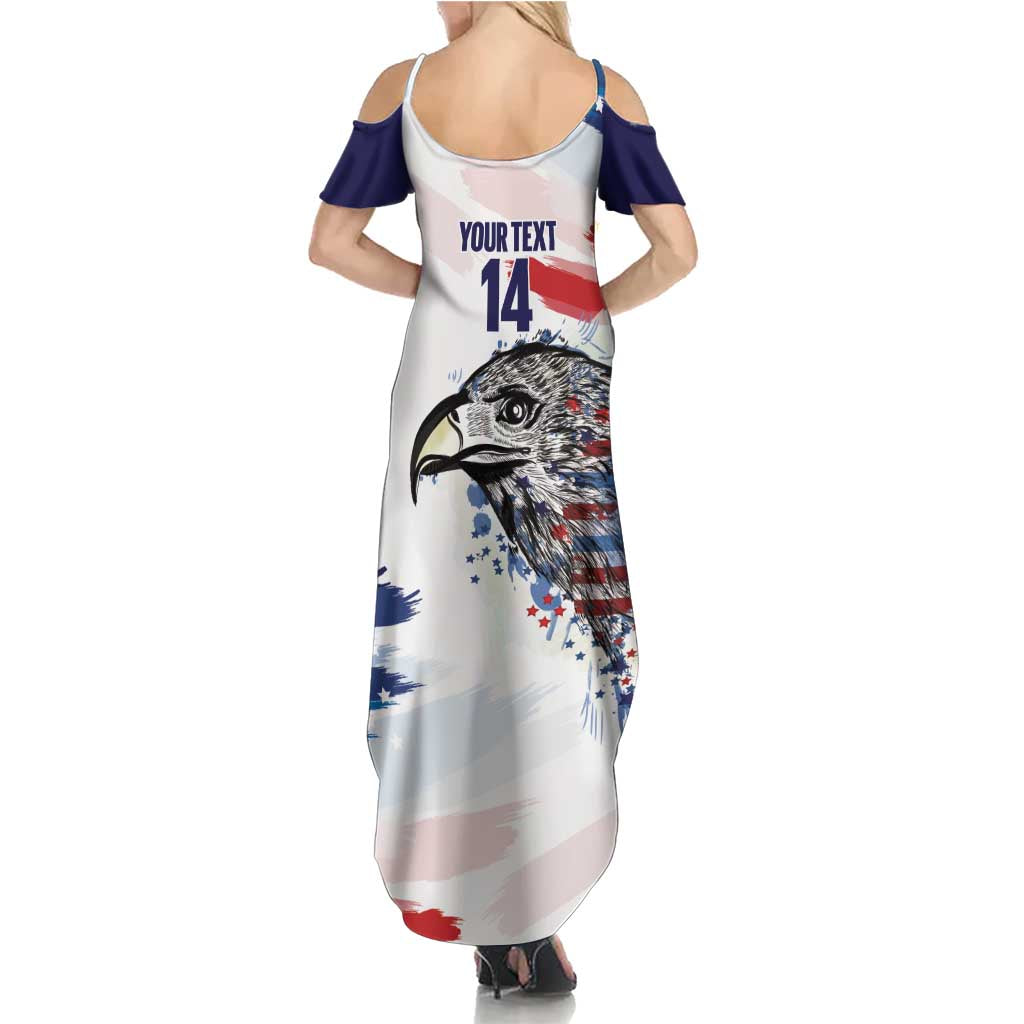 USA 2026 Rugby Custom Summer Maxi Dress Go Eagle Brushes Style