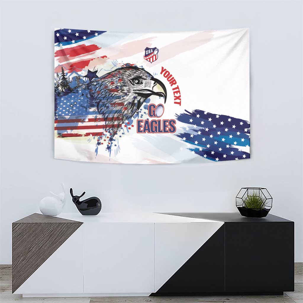 USA 2026 Rugby Custom Tapestry Go Eagle Brushes Style
