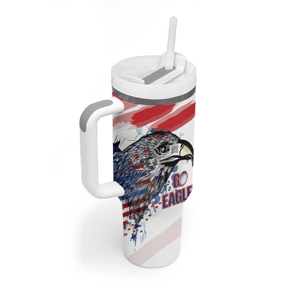USA 2026 Rugby Custom Tumbler With Handle Go Eagle Brushes Style