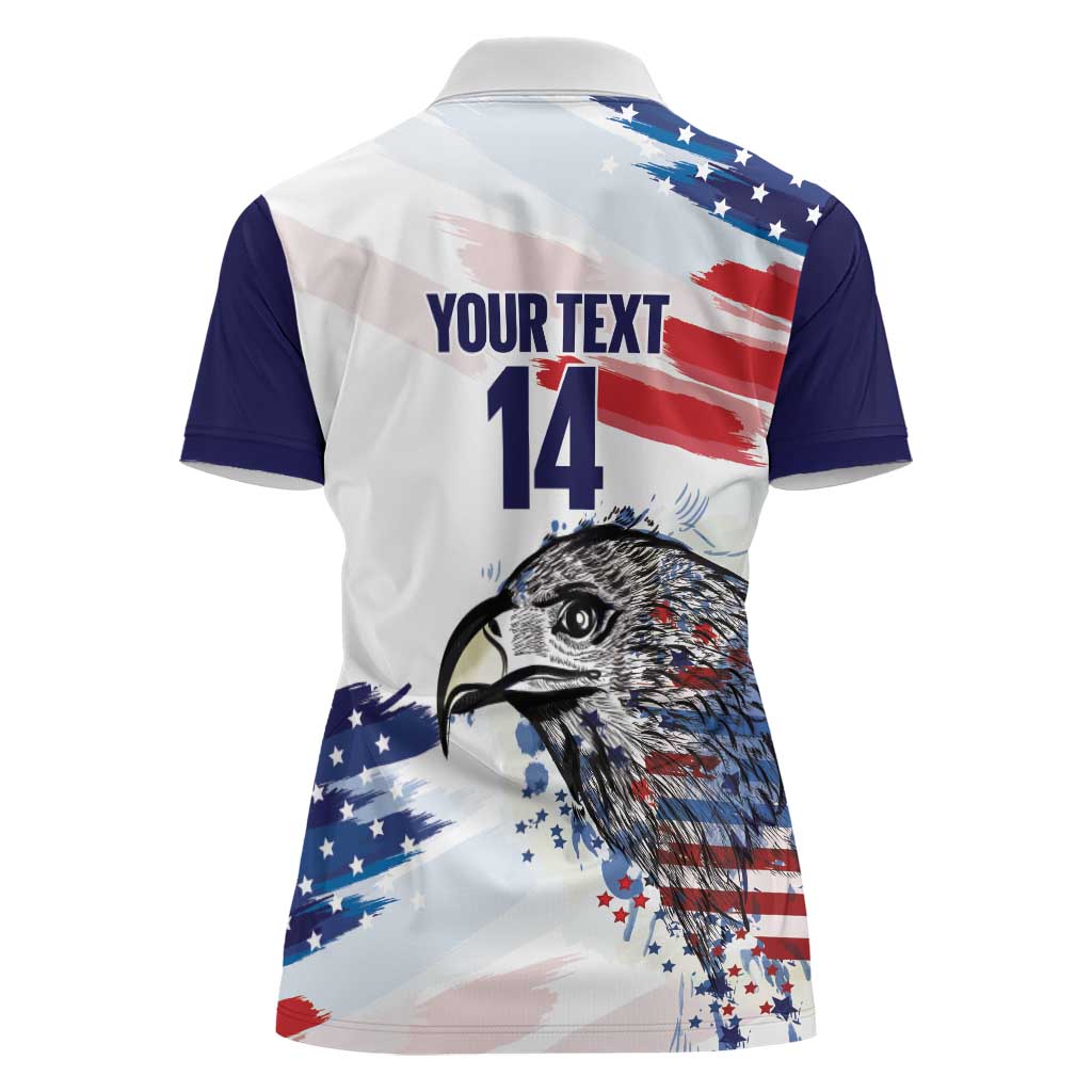 USA 2026 Rugby Custom Women Polo Shirt Go Eagle Brushes Style
