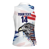 USA 2026 Rugby Custom Women Sleeveless Polo Shirt Go Eagle Brushes Style