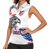 USA 2026 Rugby Custom Women Sleeveless Polo Shirt Go Eagle Brushes Style