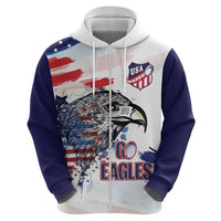 USA 2026 Rugby Custom Zip Hoodie Go Eagle Brushes Style