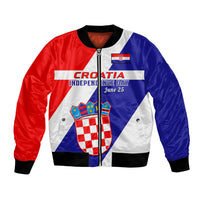June 25 Croatia Bomber Jacket Independence Day Hrvatska Coat Of Arms 32nd Anniversary - Wonder Print Shop