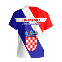 June 25 Croatia Hawaiian Shirt Independence Day Hrvatska Coat Of Arms 32nd Anniversary - Wonder Print Shop