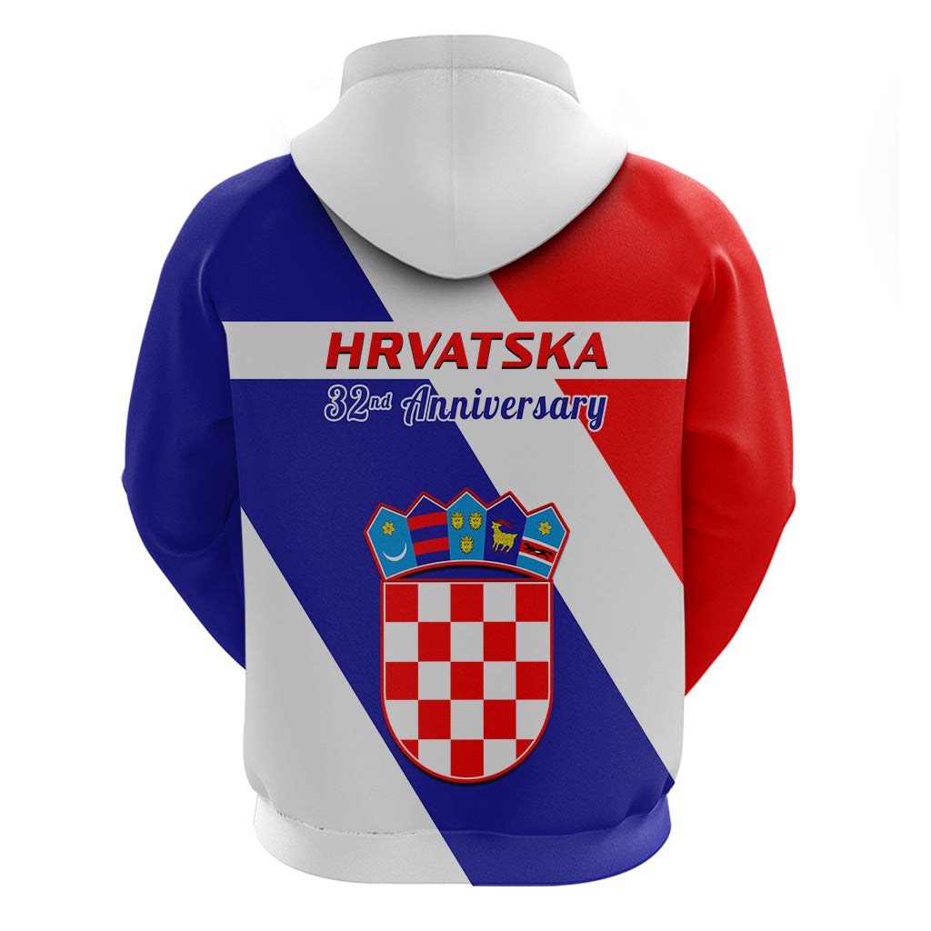 June 25 Croatia Hoodie Independence Day Hrvatska Coat Of Arms 32nd Anniversary - Wonder Print Shop