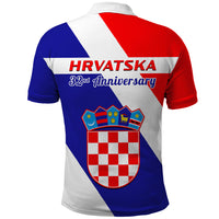 June 25 Croatia Polo Shirt Independence Day Hrvatska Coat Of Arms 32nd Anniversary - Wonder Print Shop