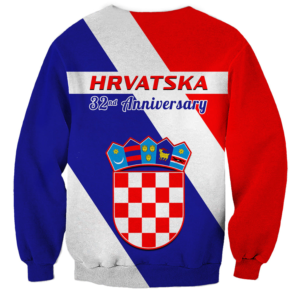 June 25 Croatia Sweatshirt Independence Day Hrvatska Coat Of Arms 32nd Anniversary - Wonder Print Shop