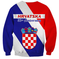 June 25 Croatia Sweatshirt Independence Day Hrvatska Coat Of Arms 32nd Anniversary - Wonder Print Shop