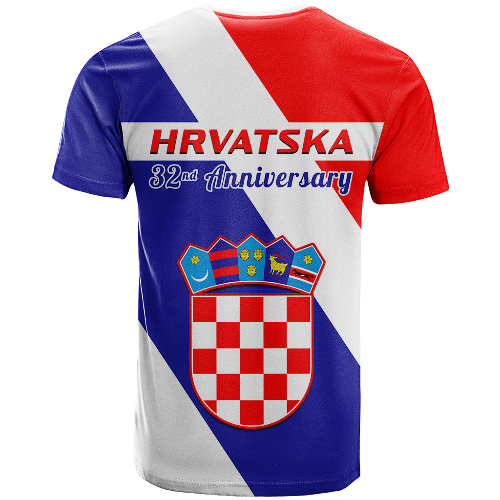 June 25 Croatia T Shirt Independence Day Hrvatska Coat Of Arms 32nd Anniversary - Wonder Print Shop