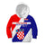 Personalised June 25 Croatia Kid Hoodie Independence Day Hrvatska Coat Of Arms 32nd Anniversary - Wonder Print Shop