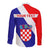 Personalised June 25 Croatia Long Sleeve Button Shirt Independence Day Hrvatska Coat Of Arms 32nd Anniversary - Wonder Print Shop