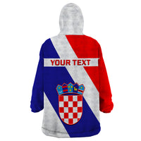 Personalised June 25 Croatia Wearable Blanket Hoodie Independence Day Hrvatska Coat Of Arms 32nd Anniversary - Wonder Print Shop