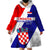 Personalised June 25 Croatia Wearable Blanket Hoodie Independence Day Hrvatska Coat Of Arms 32nd Anniversary - Wonder Print Shop