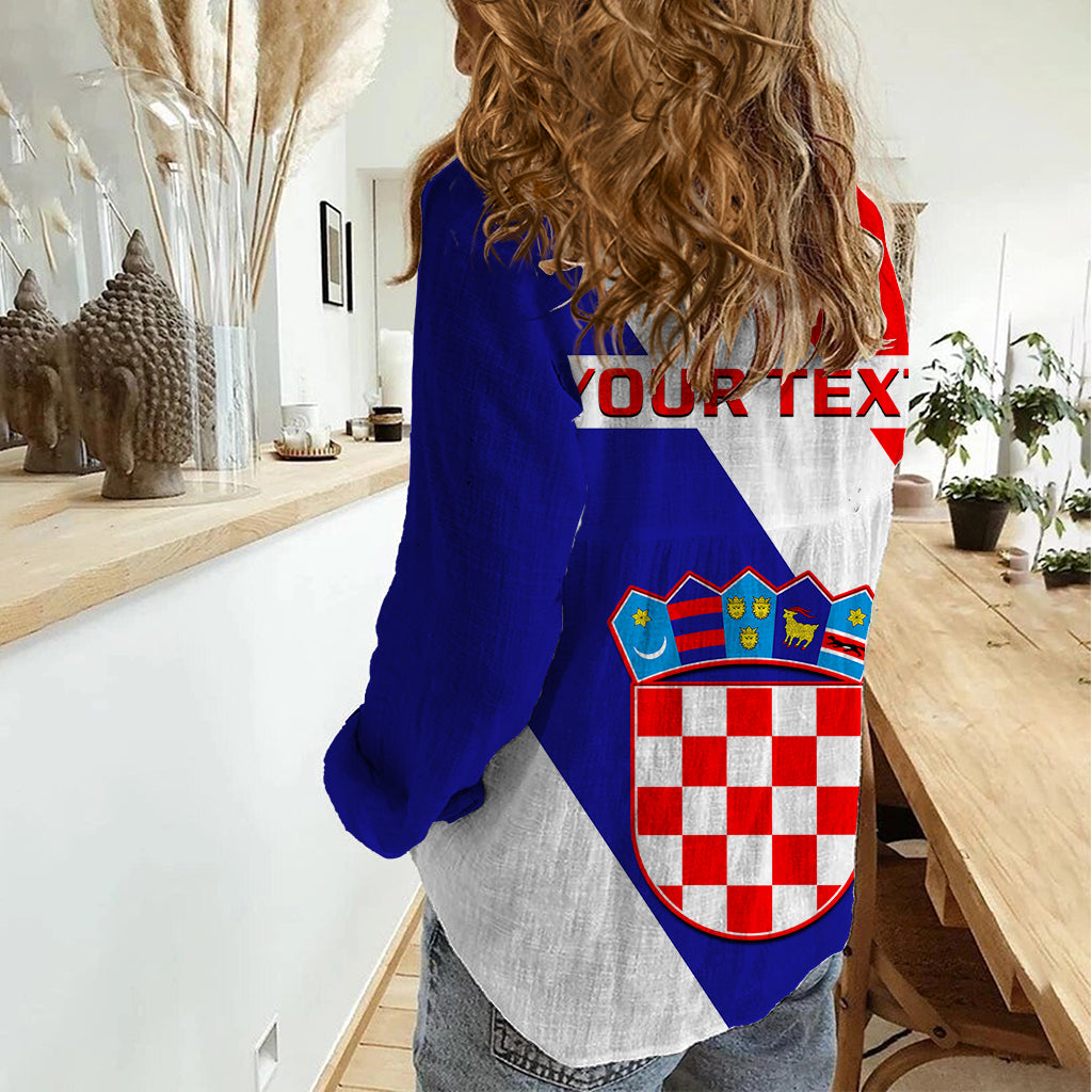 Personalised June 25 Croatia Women Casual Shirt Independence Day Hrvatska Coat Of Arms 32nd Anniversary - Wonder Print Shop