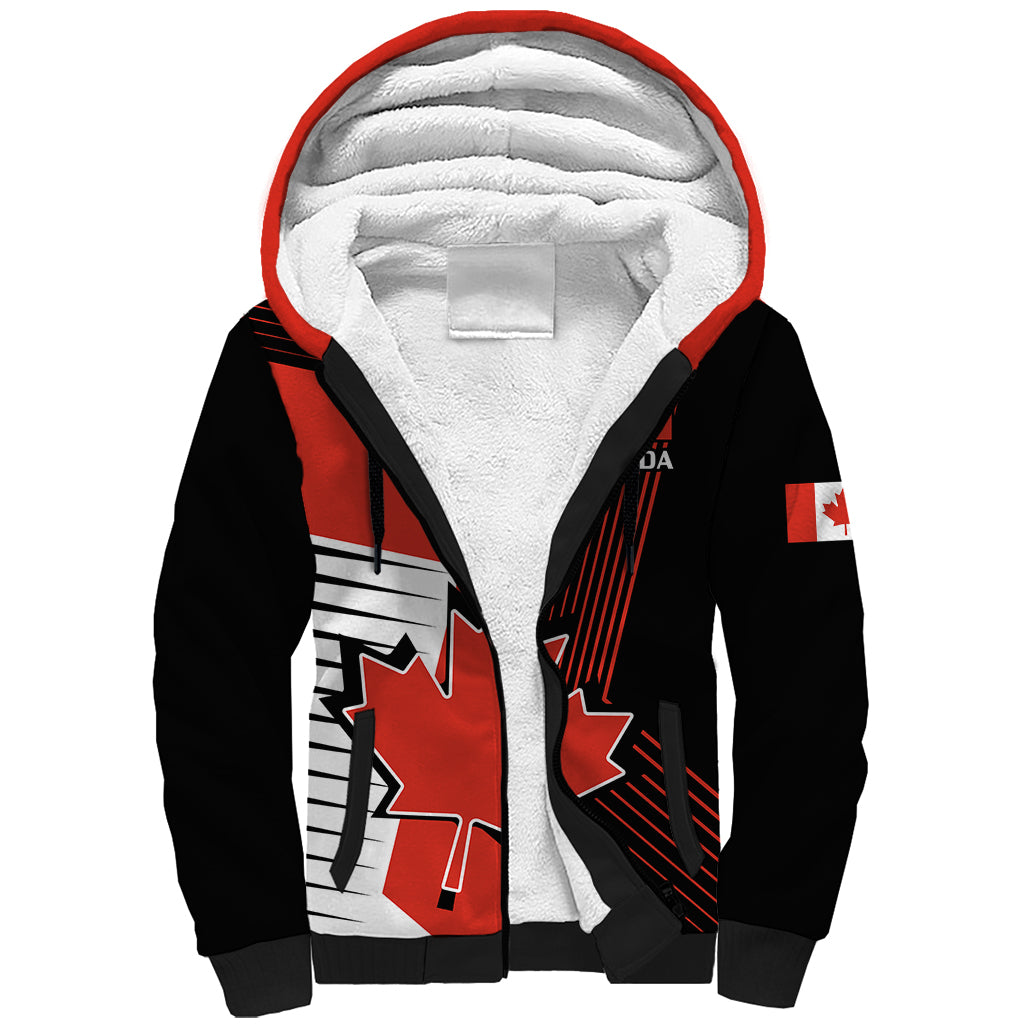 July 1 Canada Sherpa Hoodie Independence Day with Canadian Maple Leaf - Wonder Print Shop